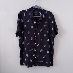 Vans Mens Black Graphic Short Sleeve Shirt (M)